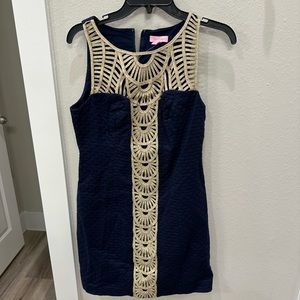 New with tags navy blue and gold Lilly Pulitzer dress!